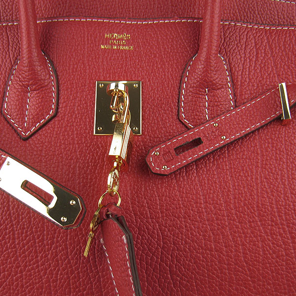High Quality Fake Hermes Birkin 35CM Togo Leather Bag Red 6089